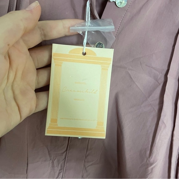 [Creamchild] Women's Dusty Pink Romantic Button Down Long Sleeve Top - Picture 5 of 7